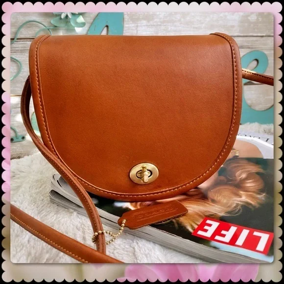 VINTAGE COACH BRITISH TAN LEATHER CROSSBODY MINI BAG 9825 - Picture 5 of 17